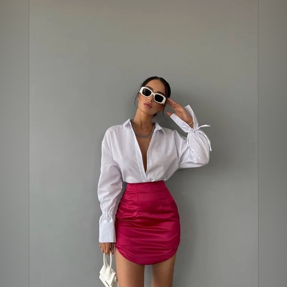 ✨ ZARA PINK SATIN EFFECT MINI SKIRT ✨